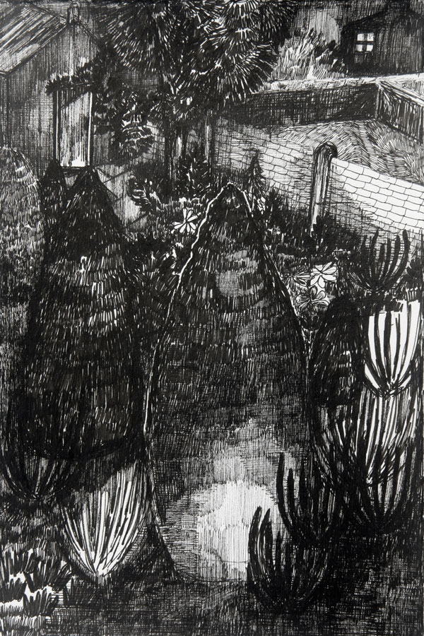 Rozemarijn Westerink - Garden, pen and ink on paper, 24 x 16 cm, 2015